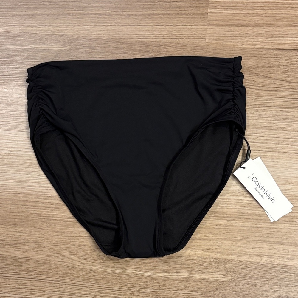 NWT! Calvin Klein Convertible Black Swim Bottom Medium